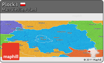 Political Panoramic Map of Plock I
