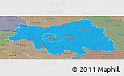 Political Panoramic Map of Plock I, semi-desaturated