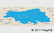 Political Panoramic Map of Plock I, shaded relief outside