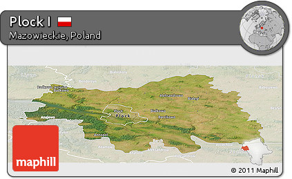 Satellite Panoramic Map of Plock I, lighten