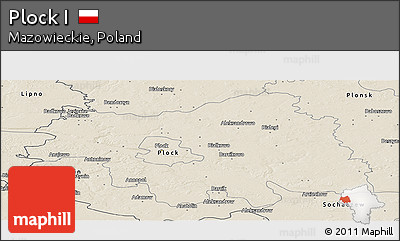 Shaded Relief Panoramic Map of Plock I