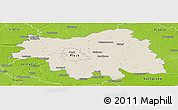 Shaded Relief Panoramic Map of Plock I, physical outside