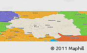 Shaded Relief Panoramic Map of Plock I, political outside