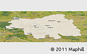 Shaded Relief Panoramic Map of Plock I, satellite outside