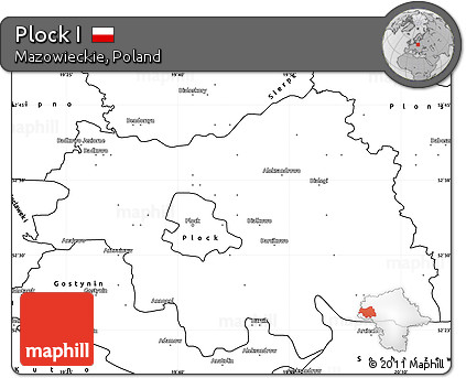 Blank Simple Map of Plock I