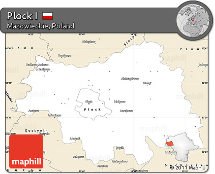Classic Style Simple Map of Plock I