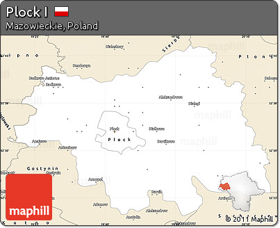 Classic Style Simple Map of Plock I