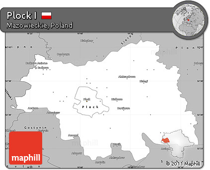 Gray Simple Map of Plock I