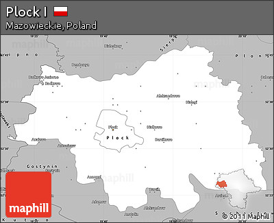 Gray Simple Map of Plock I