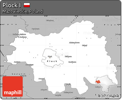 Gray Simple Map of Plock I