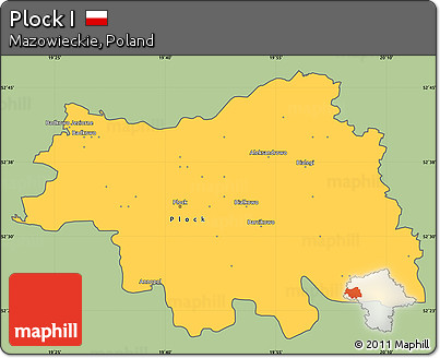 Savanna Style Simple Map of Plock I, cropped outside