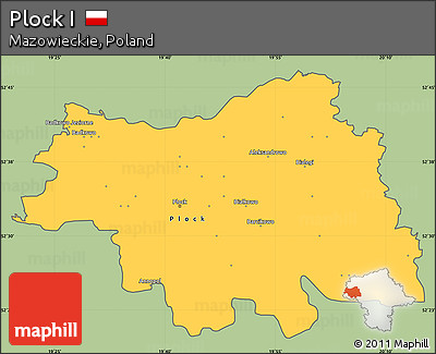 Savanna Style Simple Map of Plock I, cropped outside