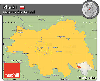 Savanna Style Simple Map of Plock I