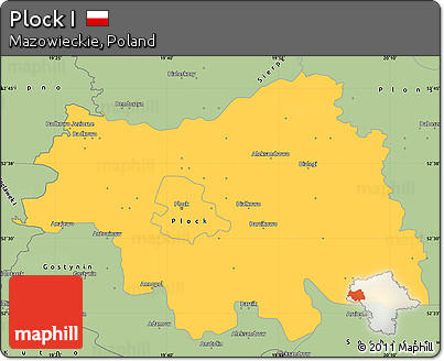 Savanna Style Simple Map of Plock I