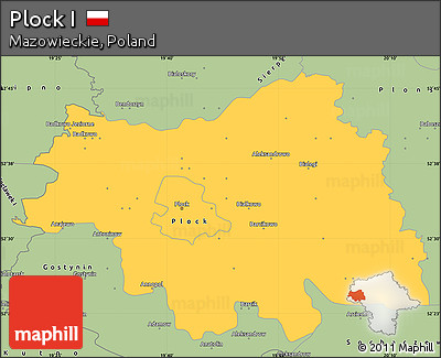 Savanna Style Simple Map of Plock I