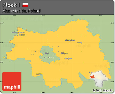 Savanna Style Simple Map of Plock I, single color outside