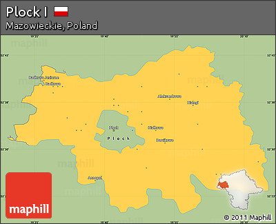 Savanna Style Simple Map of Plock I, single color outside