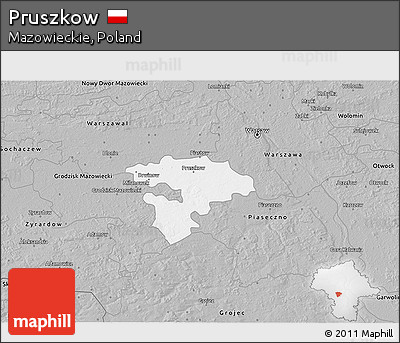 Gray 3D Map of Pruszkow