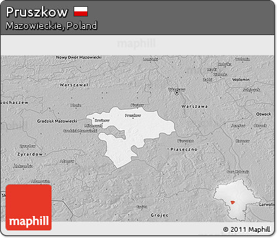 Gray 3D Map of Pruszkow