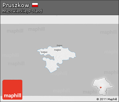 Gray 3D Map of Pruszkow, single color outside