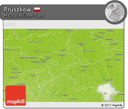 Physical 3D Map of Pruszkow