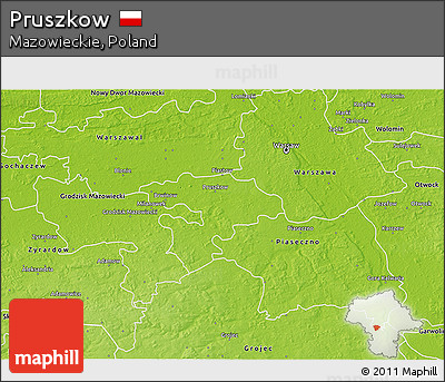 Physical 3D Map of Pruszkow