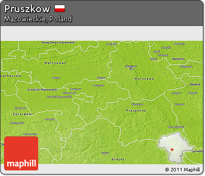 Physical 3D Map of Pruszkow