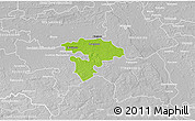 Physical 3D Map of Pruszkow, lighten, desaturated