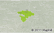 Physical 3D Map of Pruszkow, lighten, semi-desaturated
