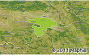 Physical 3D Map of Pruszkow, satellite outside