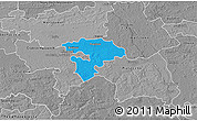 Political 3D Map of Pruszkow, desaturated