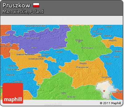 Political 3D Map of Pruszkow