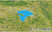 Political 3D Map of Pruszkow, satellite outside