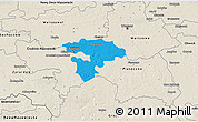 Political 3D Map of Pruszkow, shaded relief outside