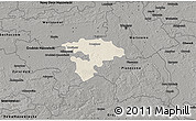 Shaded Relief 3D Map of Pruszkow, darken, semi-desaturated