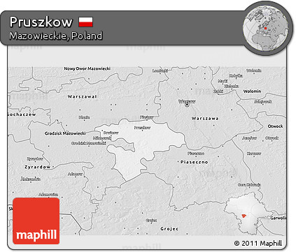 Silver Style 3D Map of Pruszkow