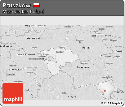 Silver Style 3D Map of Pruszkow