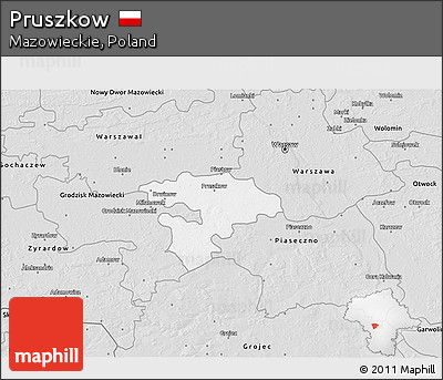 Silver Style 3D Map of Pruszkow
