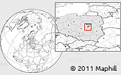 Blank Location Map of Pruszkow, highlighted country