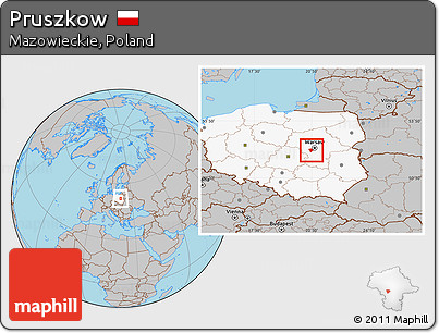 Gray Location Map of Pruszkow, highlighted country