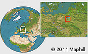 Satellite Location Map of Pruszkow, within the entire country