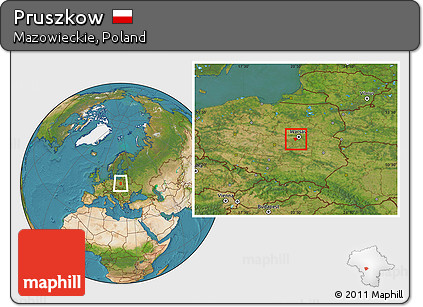 Satellite Location Map of Pruszkow