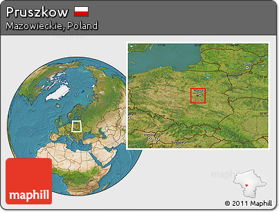 Satellite Location Map of Pruszkow