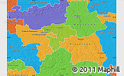 Physical Map of Pruszkow, political outside