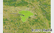 Physical Map of Pruszkow, satellite outside