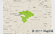 Physical Map of Pruszkow, shaded relief outside