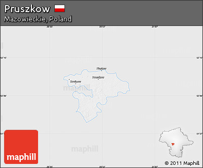 Silver Style Map of Pruszkow, single color outside