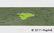 Physical Panoramic Map of Pruszkow, darken, semi-desaturated