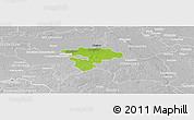 Physical Panoramic Map of Pruszkow, lighten, desaturated