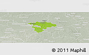 Physical Panoramic Map of Pruszkow, lighten, semi-desaturated